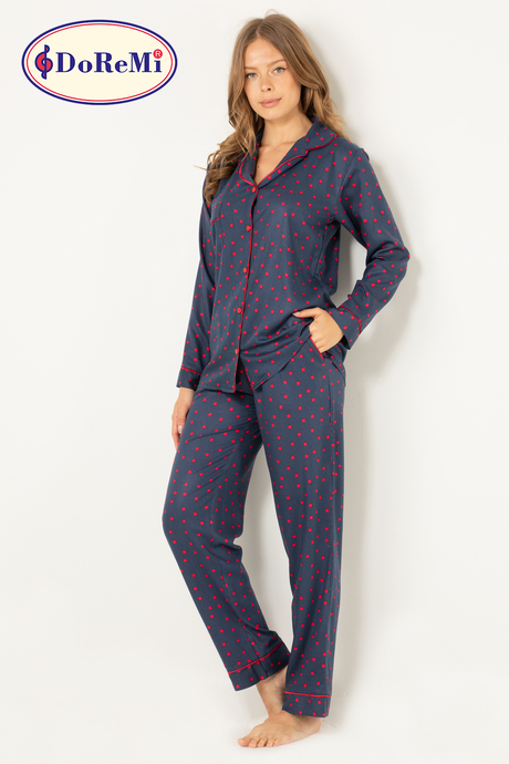 DoReMi Doğal Viskon Soft Yumuşak Düğmeli Pijama Takımı