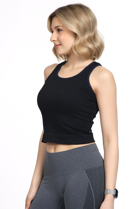 Miorre İnce Askılı File Detaylı Spor Tişört