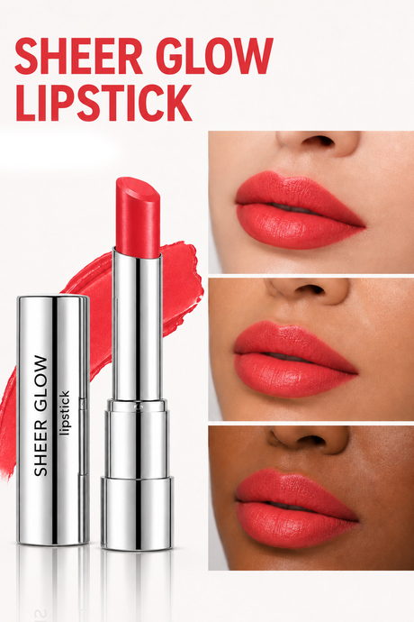 Pierre Cardin Sheer Glow Lipstick - Parlak Bitişli Nemlendirici Ruj - Perfect Peach - 005