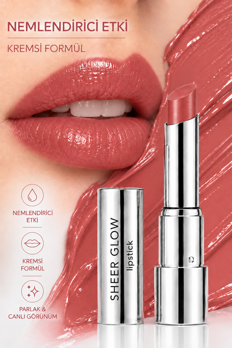 Pierre Cardin Sheer Glow Lipstick - Parlak Bitişli Nemlendirici Ruj - Clean Girl - 009