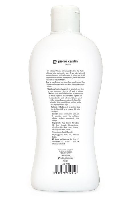 Pierre Cardin Intimate Whitening Gel with Licorice Extract-Meyan Kökü Özlü Beyazlatıcı Genital Bölge Temizleme Jeli-255 ml