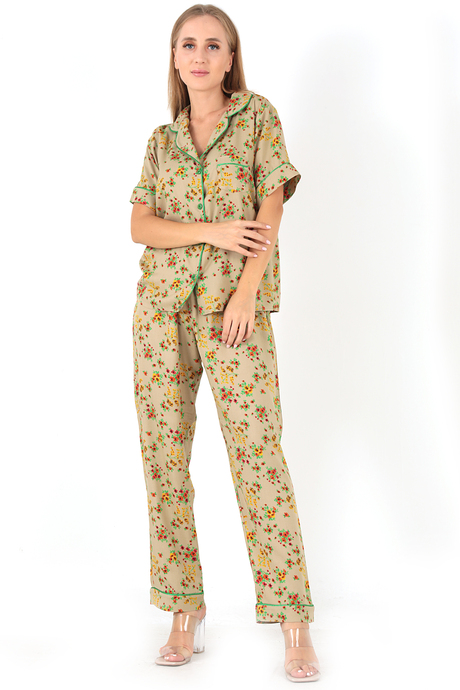 DoReMi Floral Kısa Kollu Kadın Pijama Takım