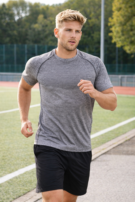 MioFit Erkek Active Melange Kısa Kollu Dikişsiz Spor Tişört