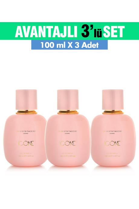 88862 3'lü Set Alberto Taccini ICONE Kadın Parfümü - 100 ml