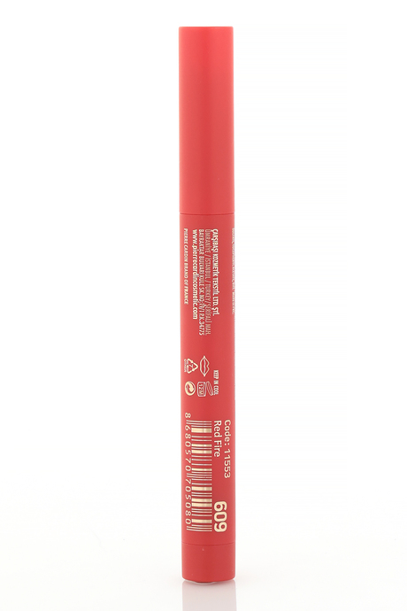 Pierre Cardin Chubby Silky Matte Lipstick –  Waterproof- Suya Dayanıklı Soft Mat Kalem-Ruj-Red Fire-609