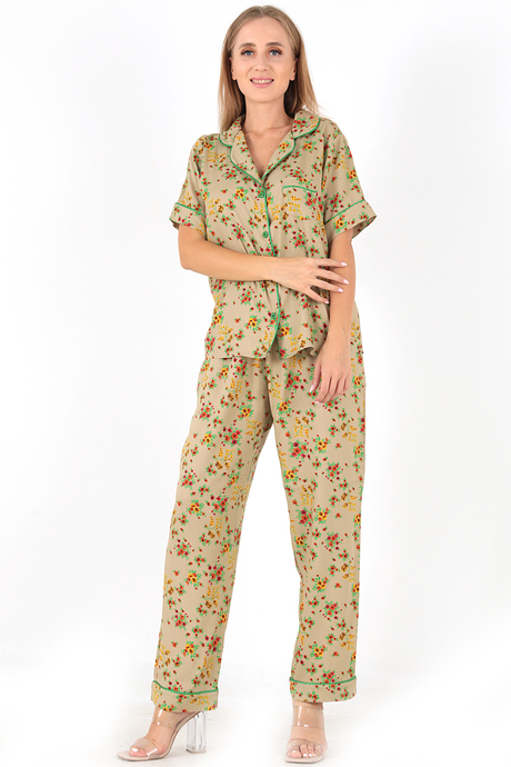 DoReMi Floral Kısa Kollu Kadın Pijama Takım