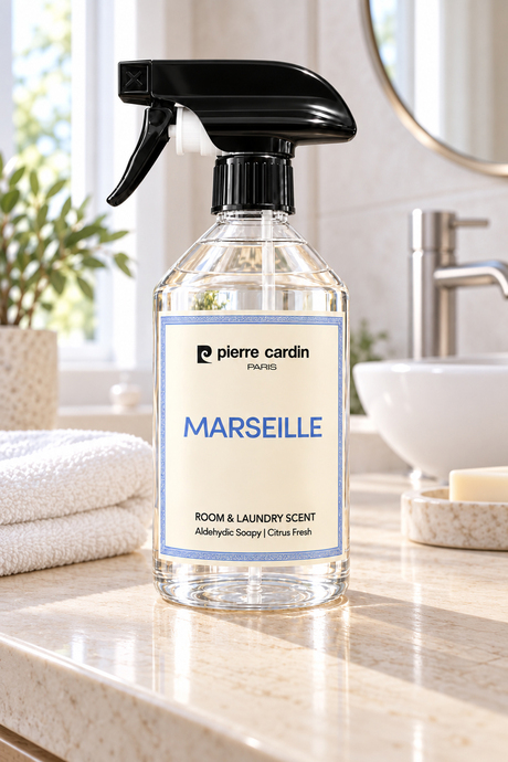 Pierre Cardin Room & Laundry Scent Spray Marseille 500 ml - Beyaz Sabun Ferahlığı Oda ve Çamaşır Kokusu Spreyi