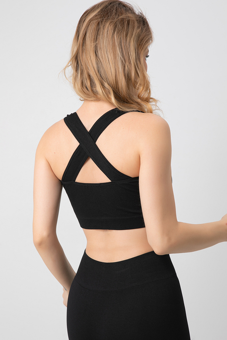 DoReMi Seamless Fitilli Çapraz Kalın Askılı Spor Sütyen