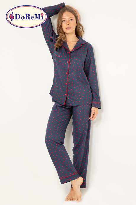 DoReMi Doğal Viskon Soft Yumuşak Düğmeli Pijama Takımı