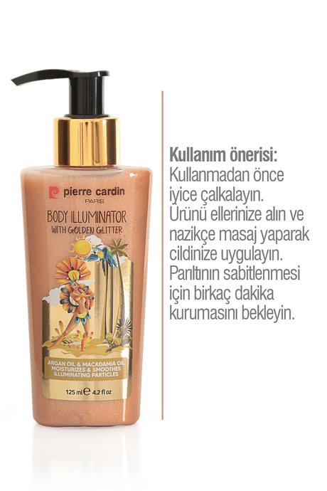 Pierre Cardin Body Illuminator With Golden Glitter-Altın Işıltılı  Vücut Aydınlatıcı-125ml