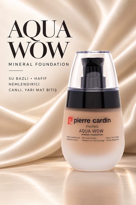 Pierre Cardin Aqua Wow Mineralli Su Bazlı Fondöten Medium Skin with Very Warm