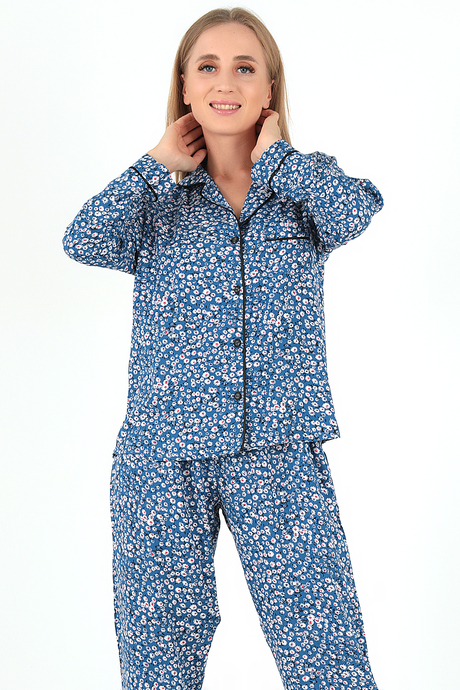 DoReMi Papatya Desenli Uzun Kollu Kadın Pijama Takım