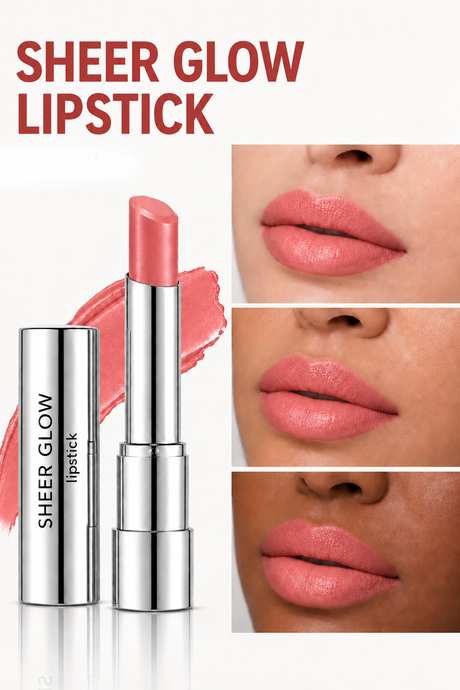 Pierre Cardin Sheer Glow Lipstick - Parlak Bitişli Nemlendirici Ruj - Real Peach - 021