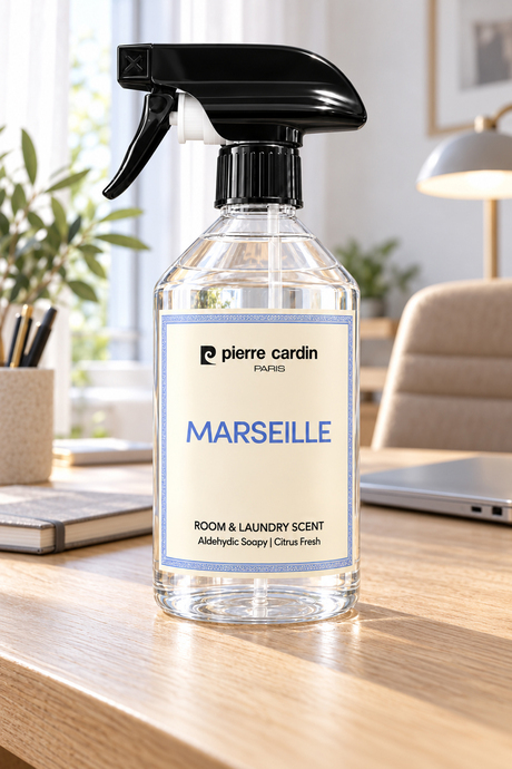 Pierre Cardin Room & Laundry Scent Spray Marseille 500 ml - Beyaz Sabun Ferahlığı Oda ve Çamaşır Kokusu Spreyi