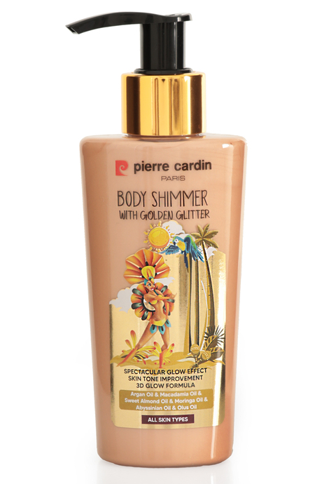 Pierre Cardin Body Shimmer With Golden Glitter-Altın Işıltılı Vücut Parlatıcısı-125 ml