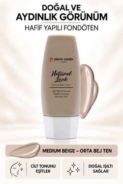 Pierre Cardin Natural Look Doğal Görünüm Veren Fondöten - Medium Beige