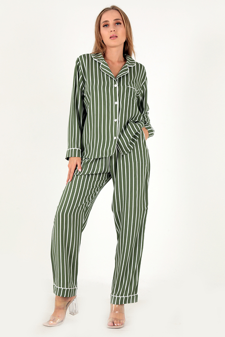 DoReMi Stripes Uzun Kollu Kadın Pijama Takım