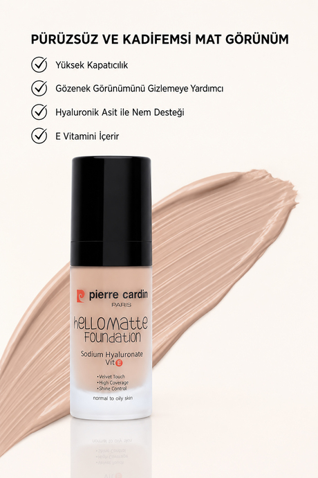 Pierre Cardin HelloMatte Foundation - Medium Beige - 30 ML