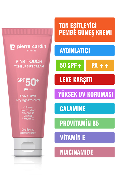 Pierre Cardin Ton Eşitleyici Aydınlatıcı Yüz Güneş Kremi Pink Touch Tone-Up SPF50+/PA++ – 50 ml