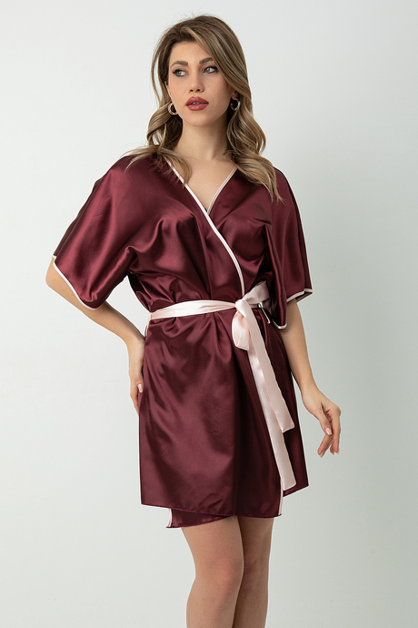 DoReMi Saten Kuşaklı Biye Detaylı Sabahlık