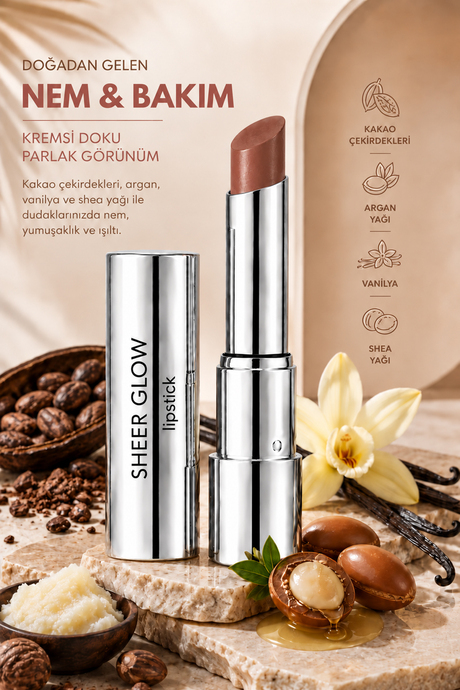 Pierre Cardin Sheer Glow Lipstick - Parlak Bitişli Nemlendirici Ruj - Planet Gaia - 013