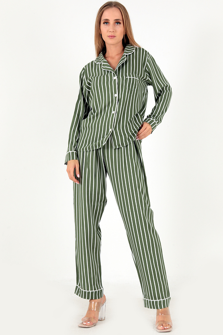 DoReMi Stripes Uzun Kollu Kadın Pijama Takım