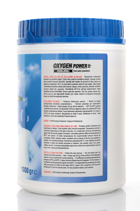 MioClean Oxygen Power – Güçlü Toz Leke Çıkarıcı & Ağartıcı Çamaşır Deterjanı (1000 gr) | Renkli ve Beyaz Çamaşırlar İçin
