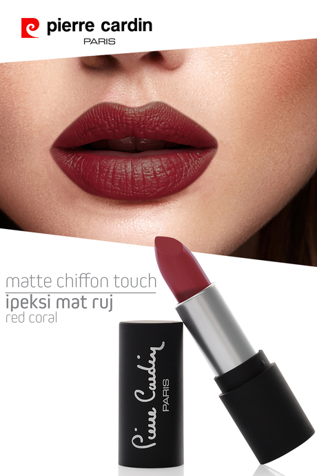 Pierre Cardin Matte Chiffon Touch Lipstick - Red Coral -188