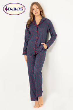 DoReMi Doğal Viskon Soft Yumuşak Düğmeli Pijama Takımı