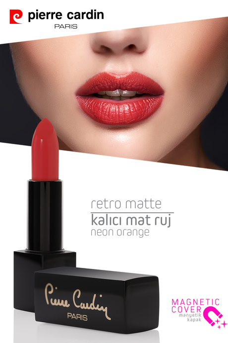 Pierre Cardin Retro Matte Lipstick -Neon Orange - 148