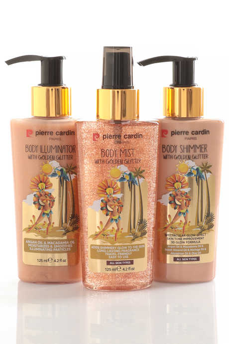 Pierre Cardin Body Shimmer With Golden Glitter-Altın Işıltılı Vücut Parlatıcısı-125 ml