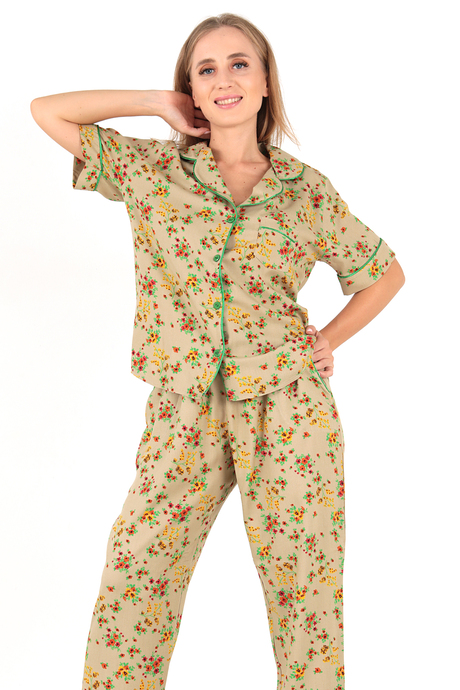 DoReMi Floral Kısa Kollu Kadın Pijama Takım