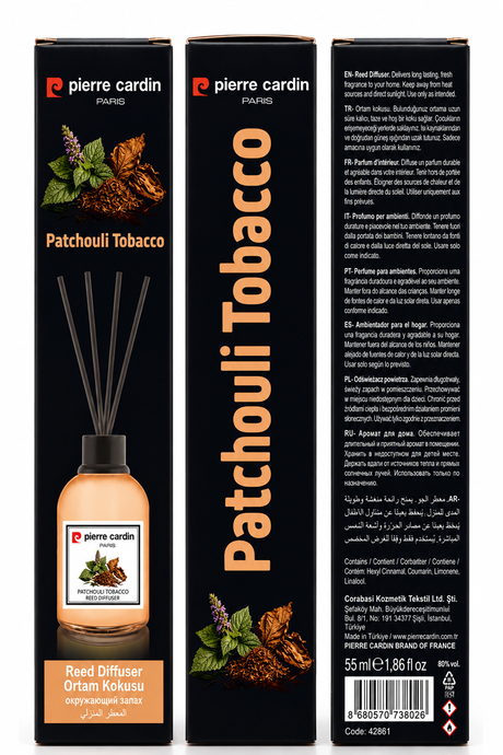 Pierre Cardin Reed Diffuser 55 ml - Patchouli Tobacco - Oda Kokusu