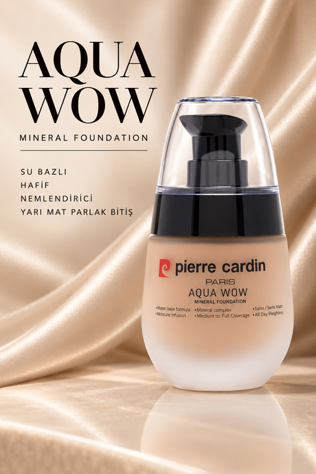 Pierre Cardin Aqua Wow Mineralli Su Bazlı Fondöten Ivory Skin with Warm Yellow