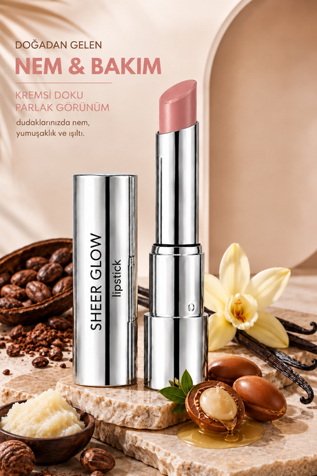 Pierre Cardin Sheer Glow Lipstick - Parlak Bitişli Nemlendirici Ruj - Love Spell - 018