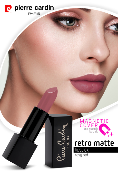 Pierre Cardin Retro Matte Lipstick -Rosy Red - 139