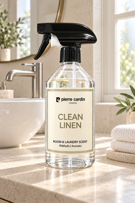 Pierre Cardin Room & Laundry Scent Spray Clean Linen 500 ml - Temiz Çamaşır Ferahlığı Oda ve Çamaşır Kokusu Spreyi