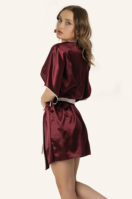 DoReMi Saten Kuşaklı Biye Detaylı Sabahlık